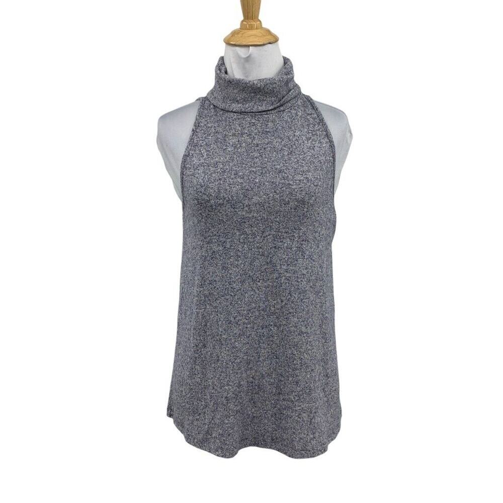 Saturday Sunday Tank Top Womens XS Navy Gray Turtleneck Halter Anthropologie